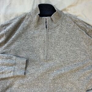 FAHERTY‎ 1/4 Zip Sweater Mens Size XXL Heathered Gray Cotton Cashmere Blend 3XL